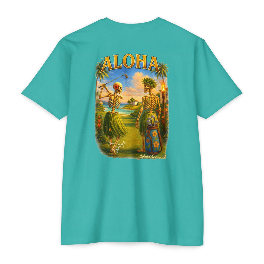 Aloha Island Skeleton Hawaiian Couple Golf T-Shirt