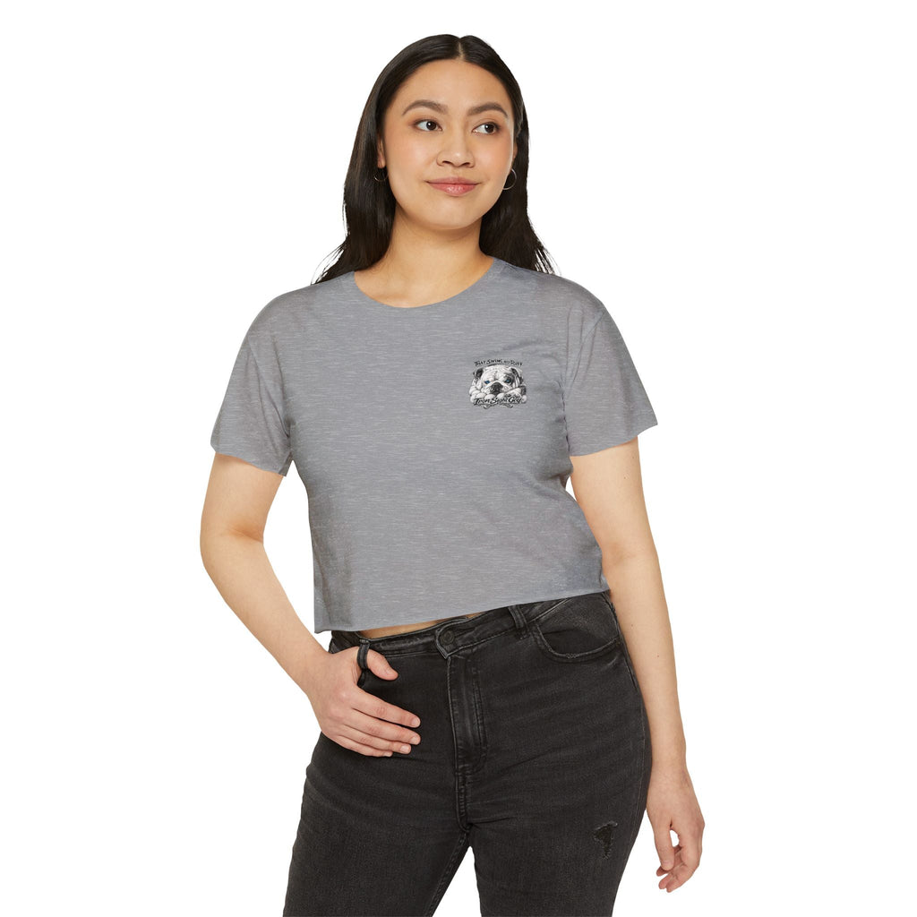 Bulldog Graphic Crop Top — “That Swing Was Ruff” Iron Sight Golf