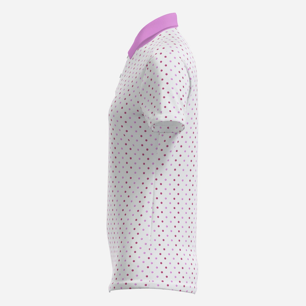 Women's Pink Polka Dot Performance Golf Polo