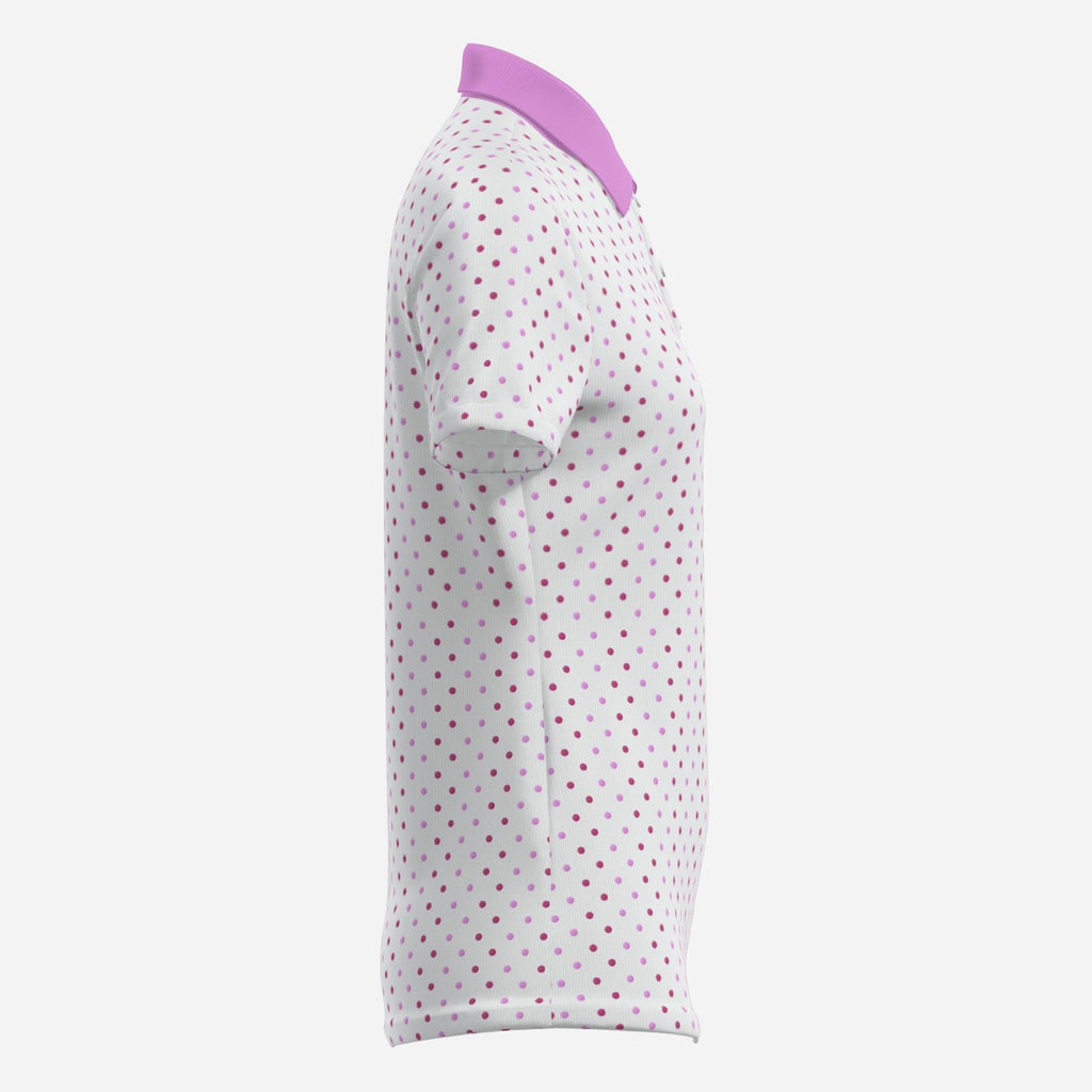 Women's Pink Polka Dot Performance Golf Polo