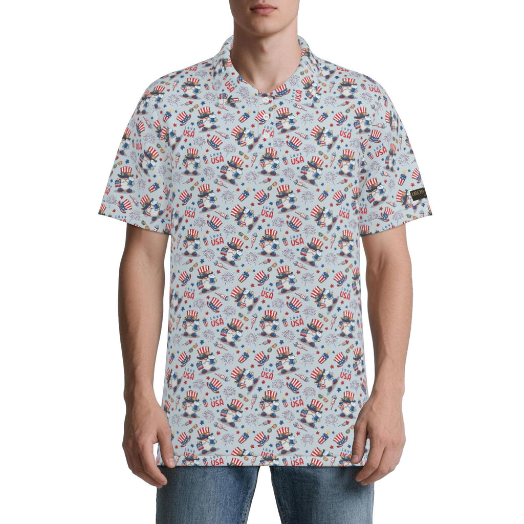 Uncle Sam 4th of July Performance Golf Polo