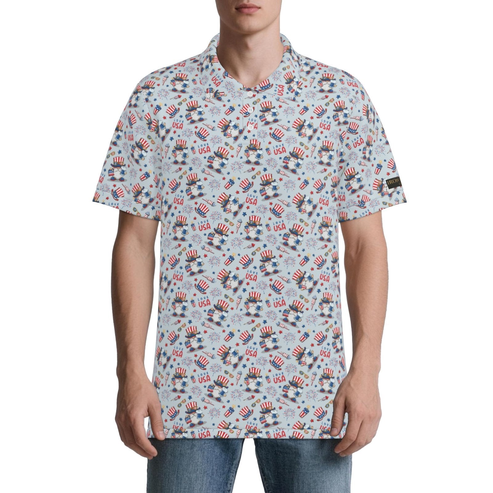 Uncle Sam 4th of July Performance Golf Polo