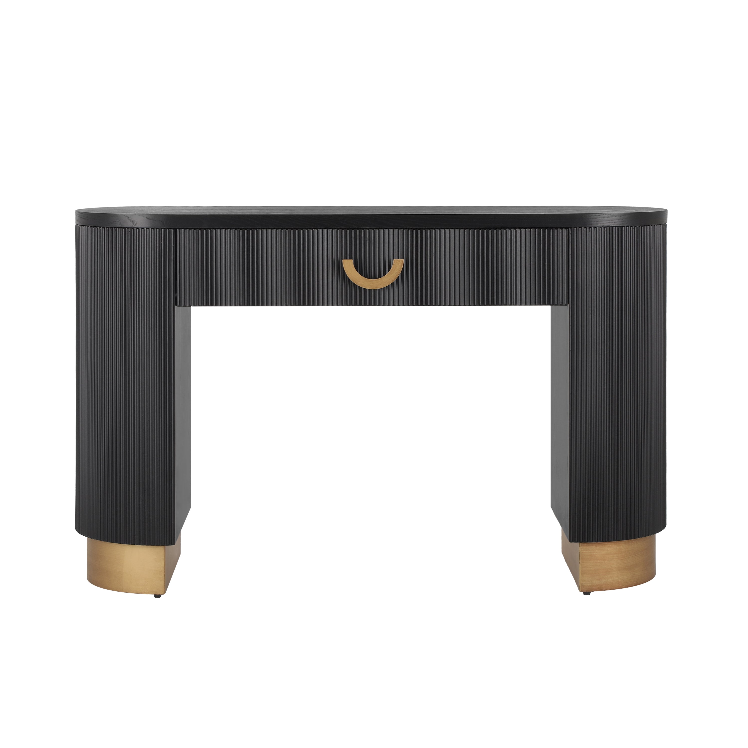 Mirod Modern Console Table with Vertical Ribbed Design, Compact Storage with Functional Drawer