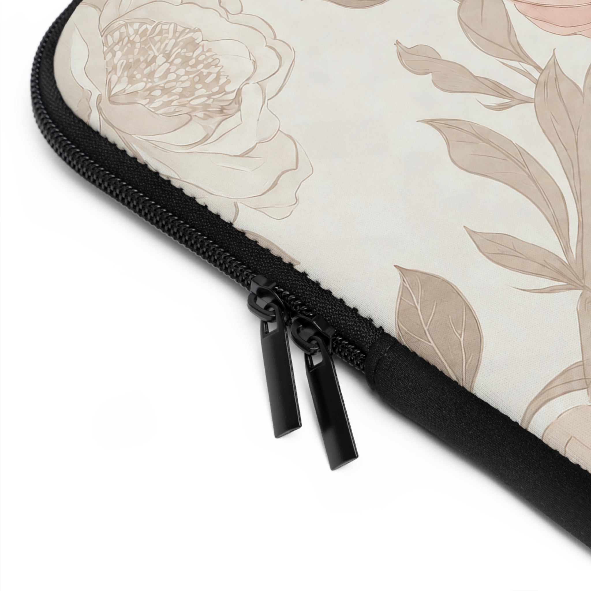 Blush Rose Peony Laptop Sleeve | Neutral Watercolor Floral Tech Cover
