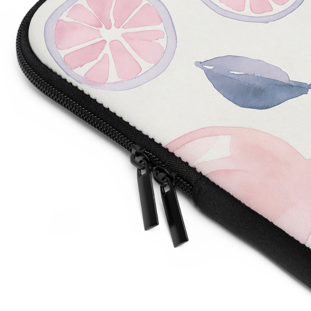 Pastel Lemon Watercolor Laptop Sleeve | Soft Citrus Tech Cover