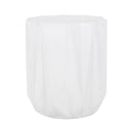 Modern Outdoor Lightweight Concrete Side Table with Geometric Design in Antique White