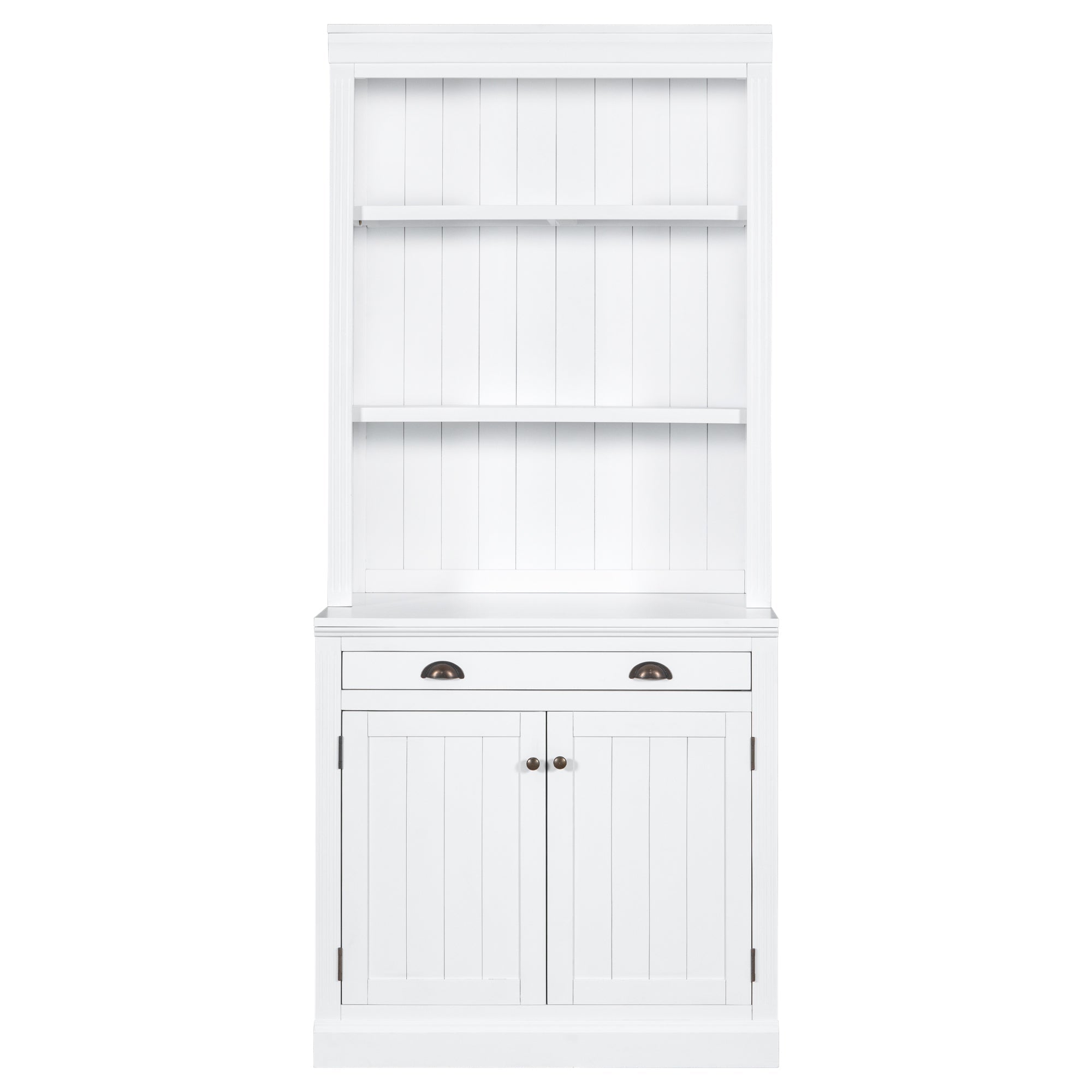 83.4"Tall Bookshelf with LED Lighting, Modern Bookcase with 2 Doors and 1 Drawer,Storage Bookcase with Open Shelves for Living Room,Home Office,White