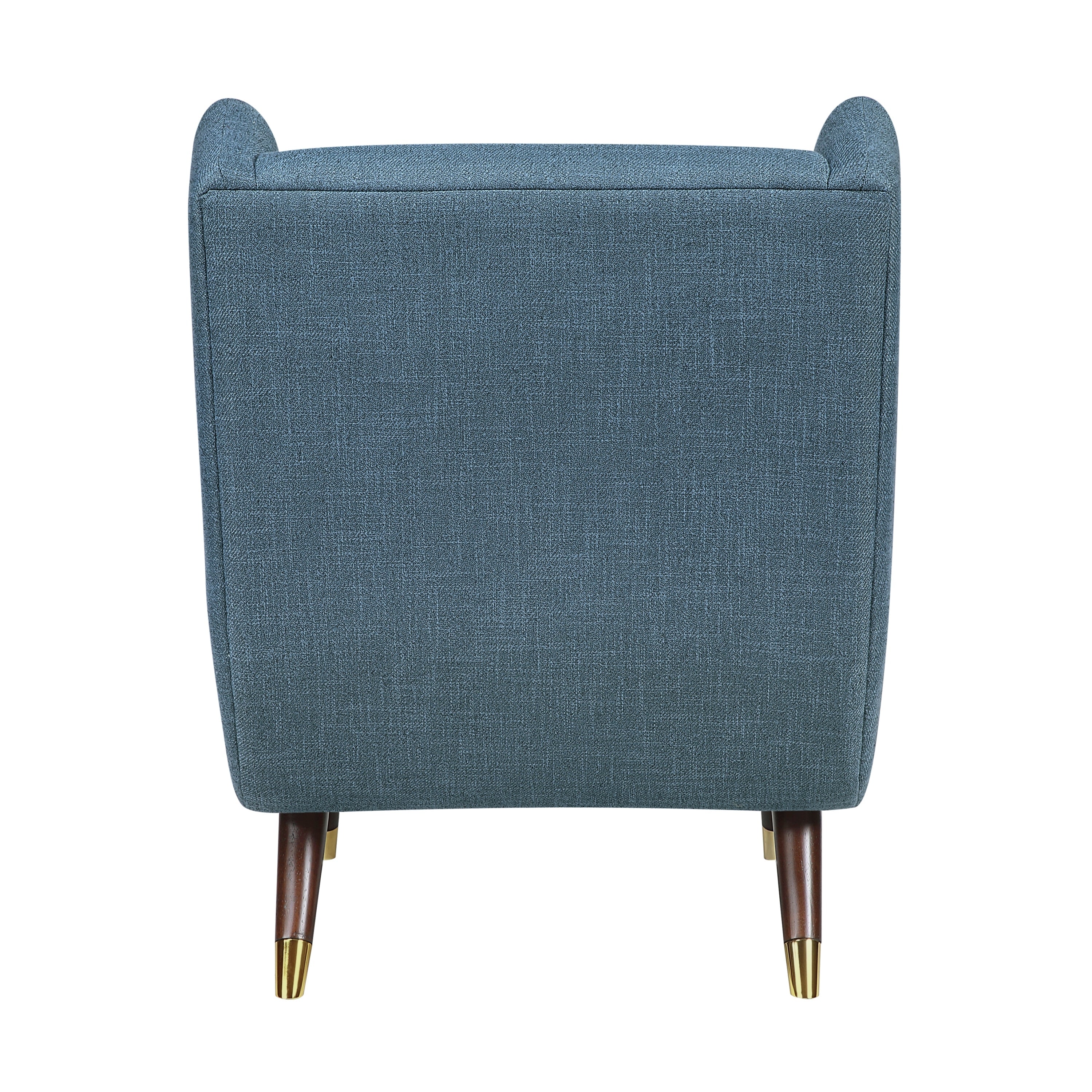 Modern Wingback Upholstered Blue Accent Chair 1pc Solid Wood Sleek Design Luxury Furniture