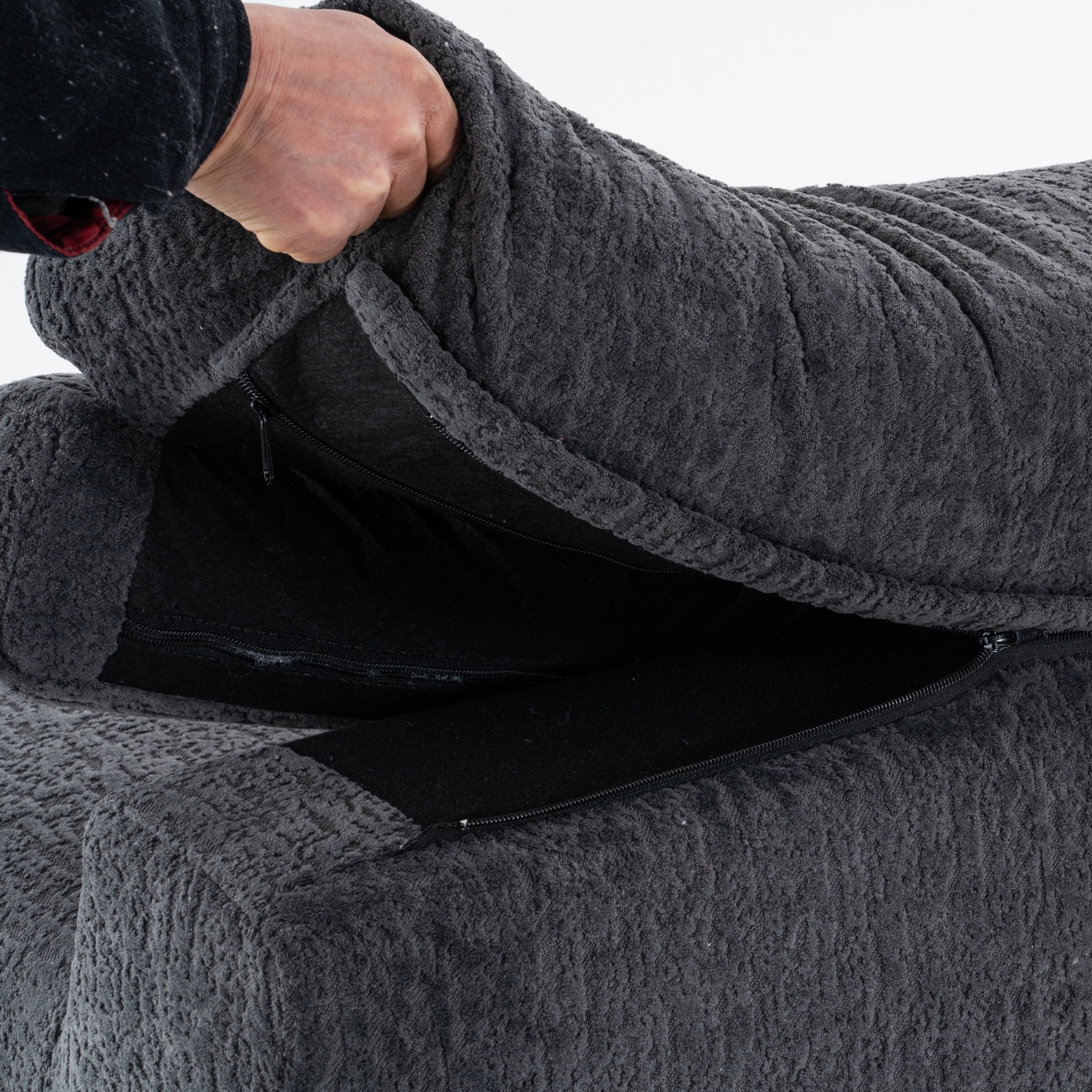 LY-029 GRAY COMPRESSION SOFA: 4-seater combined sofa, Wood Grain Chenille fabric, full sponge compression sofa,combined sofa with 2 pillows  for living/ Home Furniture/ Apartment