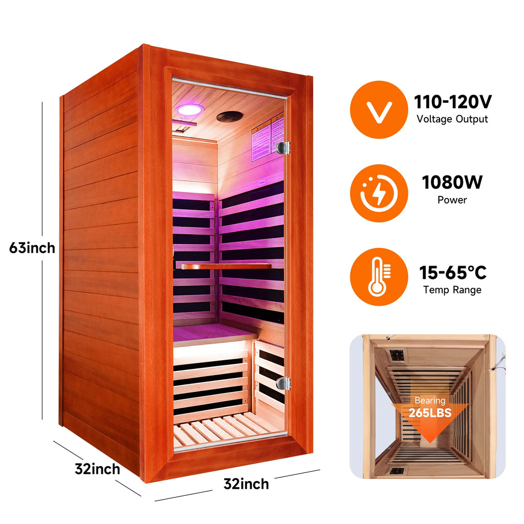 infrared sauna room single room