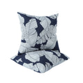2 Pack Outdoor Throw Pillows, Waterproof & Fade-Resistant Patio Cushions for Garden, Porch, Poolside Furniture - Soft & Comfortable Decorative Pillow Covers (18x18 Inch, Blue leaf)