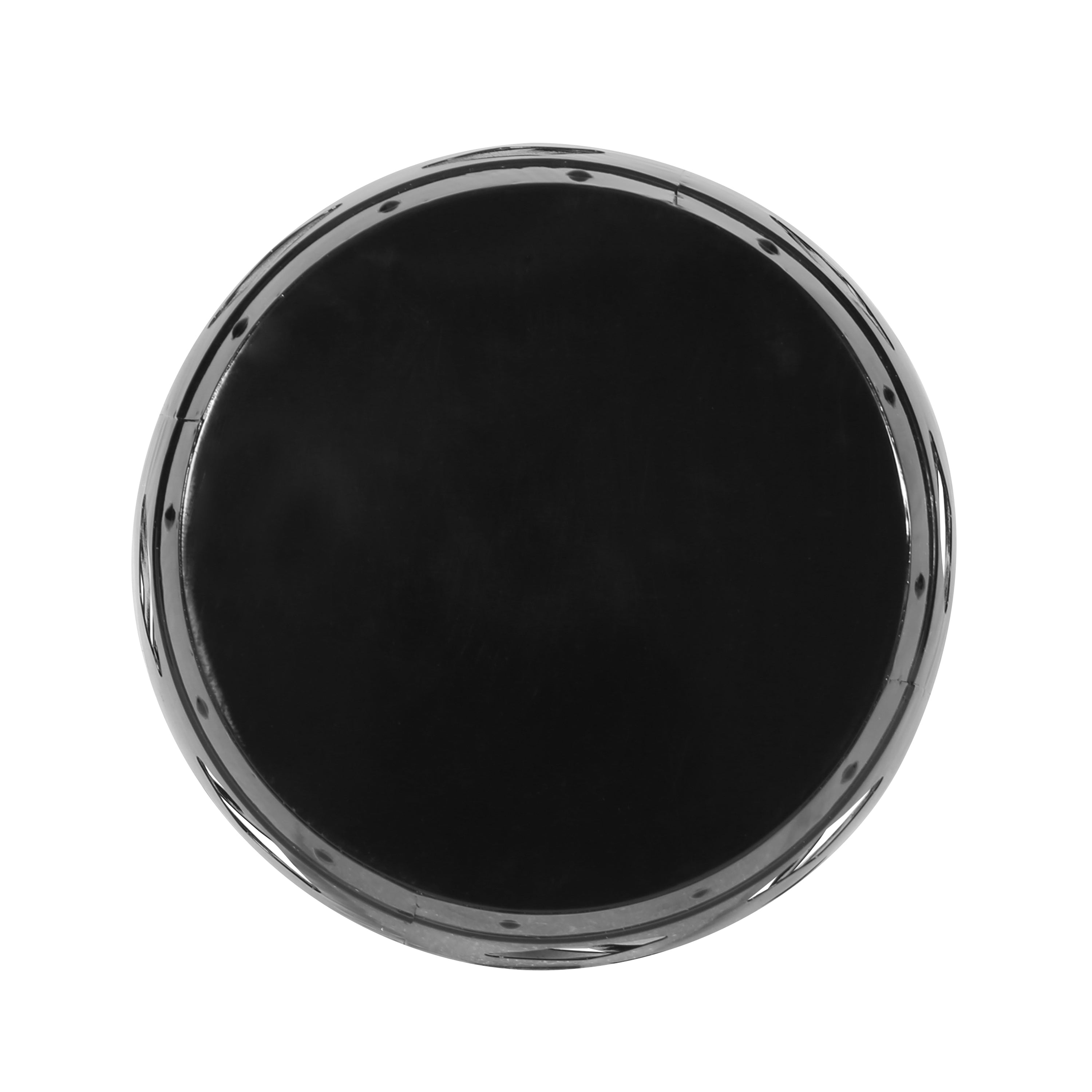 Modern Black Iron End Table with Floral Iron Cut Design, 16.54 x 16.54 x 20.47 Inches