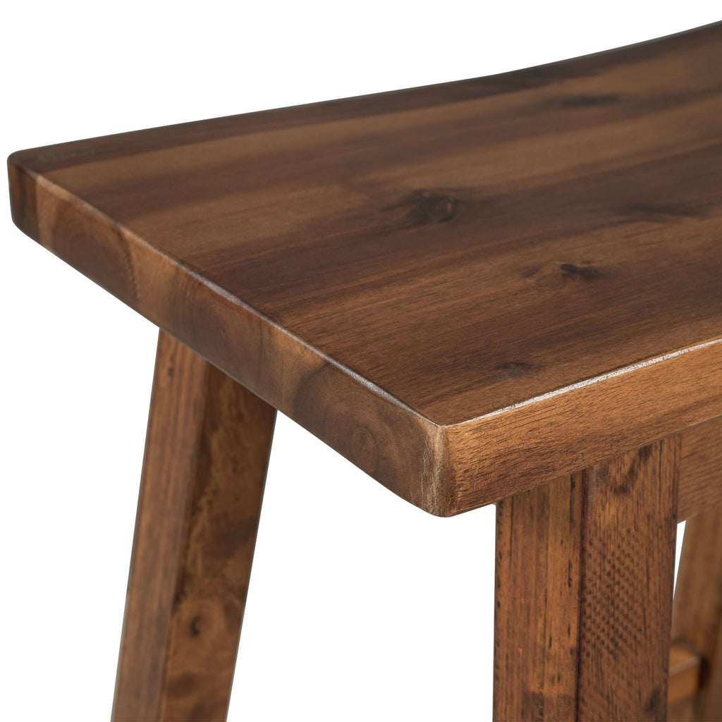 TOPMAX Rustic 3-piece Stationary Kitchen Island Set with Butcher Block and Seating, Walnut and Cream White