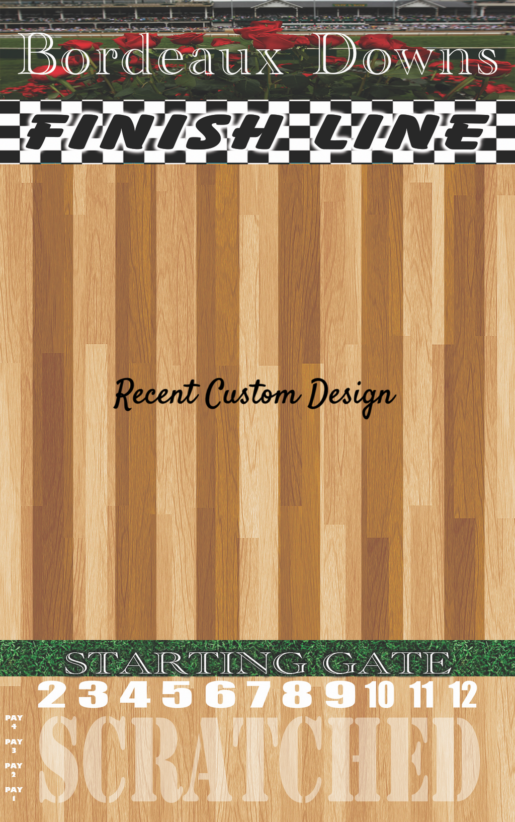 The Horse Race Party Game Brown Striped Track Edition