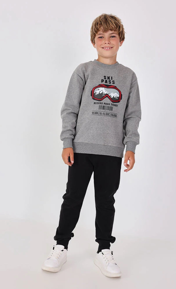Boboli - Grey Fleece Outfit For Boys Snow Goggles
