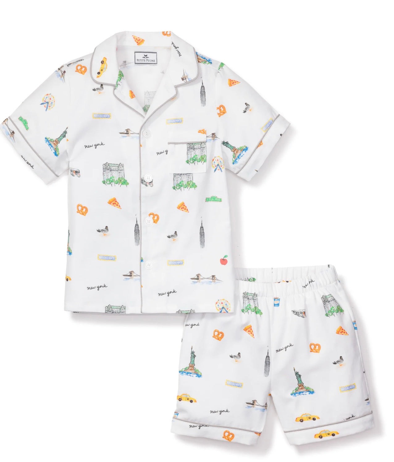 Petite Plume - Kid's Twill Pajama Set in New York! New York!