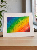 Rainbow Plaster Painting 9x11 - Textured Original