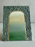 Green Gold Textured Plaster Painting 14x11 - Original