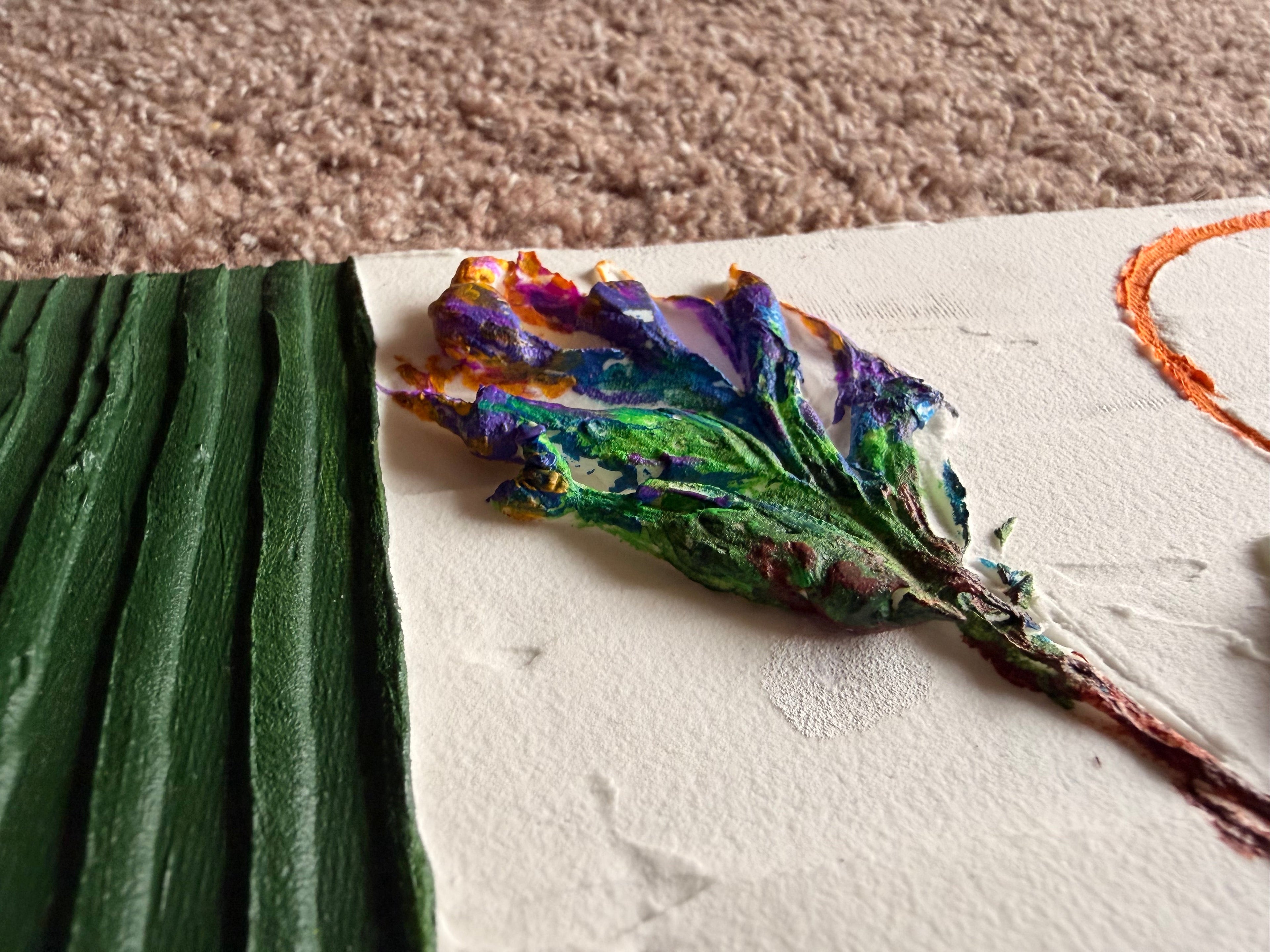 Abstract Plaster Painting 9x11 - Textured Original