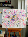 Pastel Rainbow Watercolor Painting 17x14 - Original