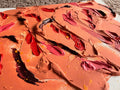 Orange Red Plaster Painting 9x11 - Textured Original