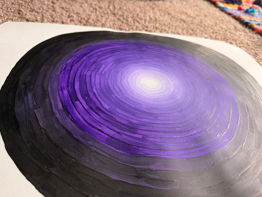 Purple Ombre Painting 14x17 - Original Abstract