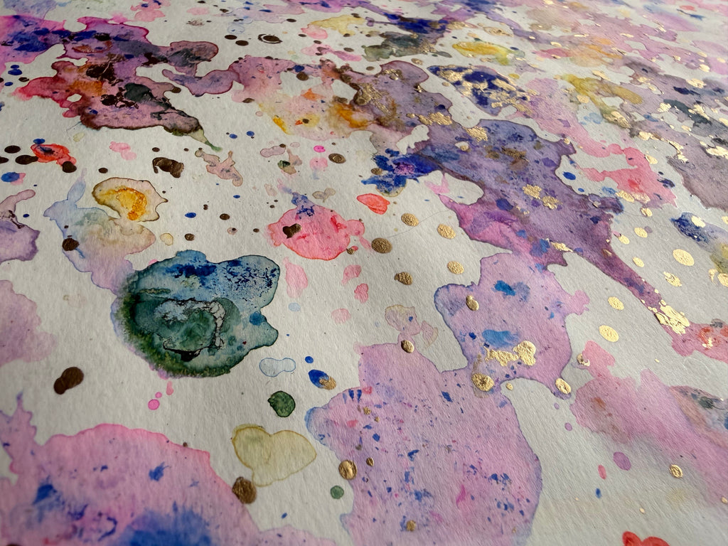 Pastel Rainbow Watercolor Painting 17x14 - Original