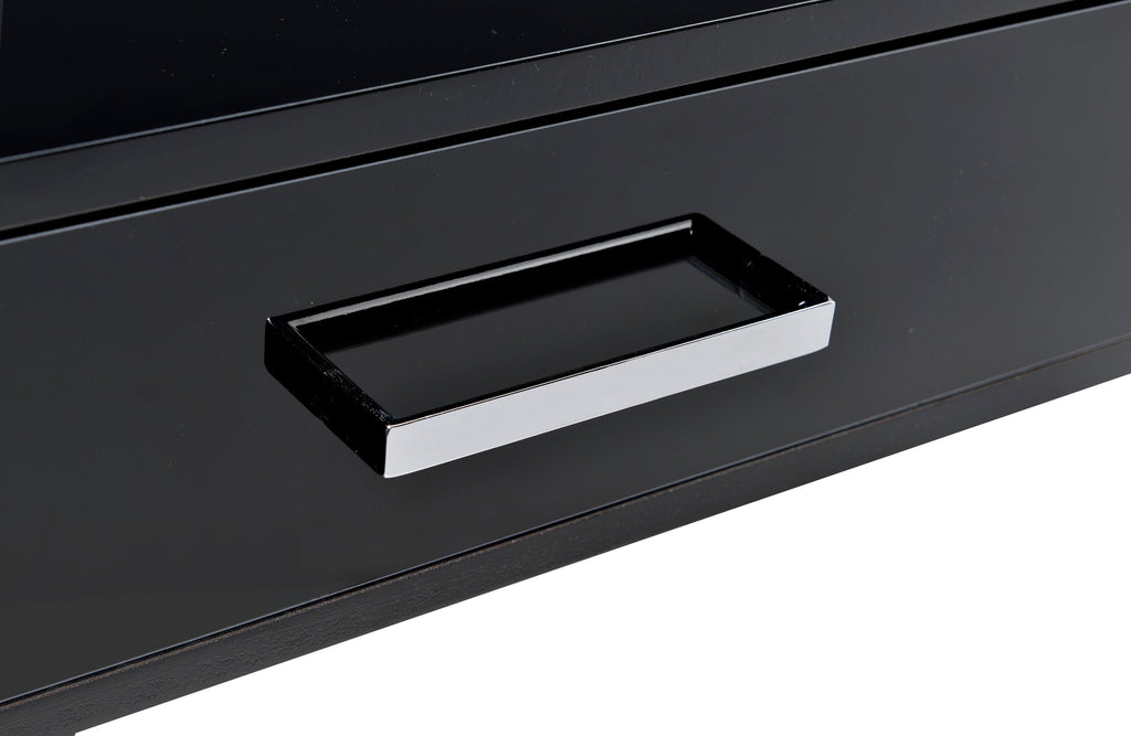 Coleen  Black High Gloss & Chrome Finish Writing Desk