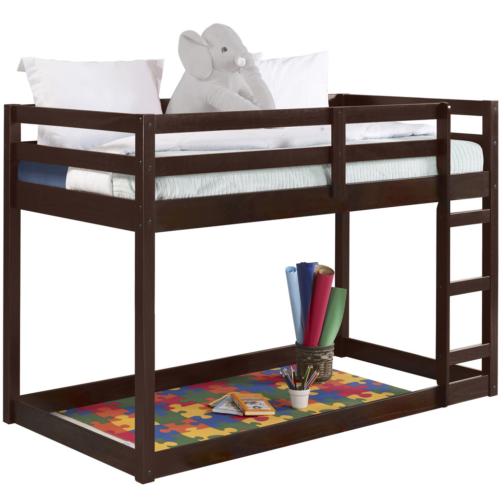 Espresso Twin Loft Bed with Ladder