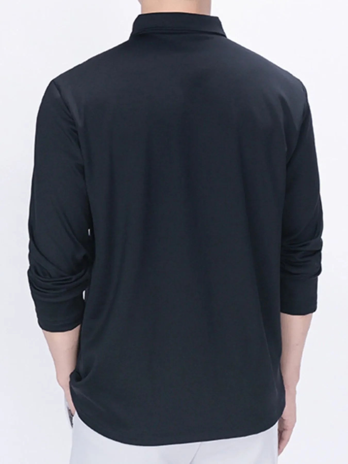 Collared Neck Long Sleeve Polo