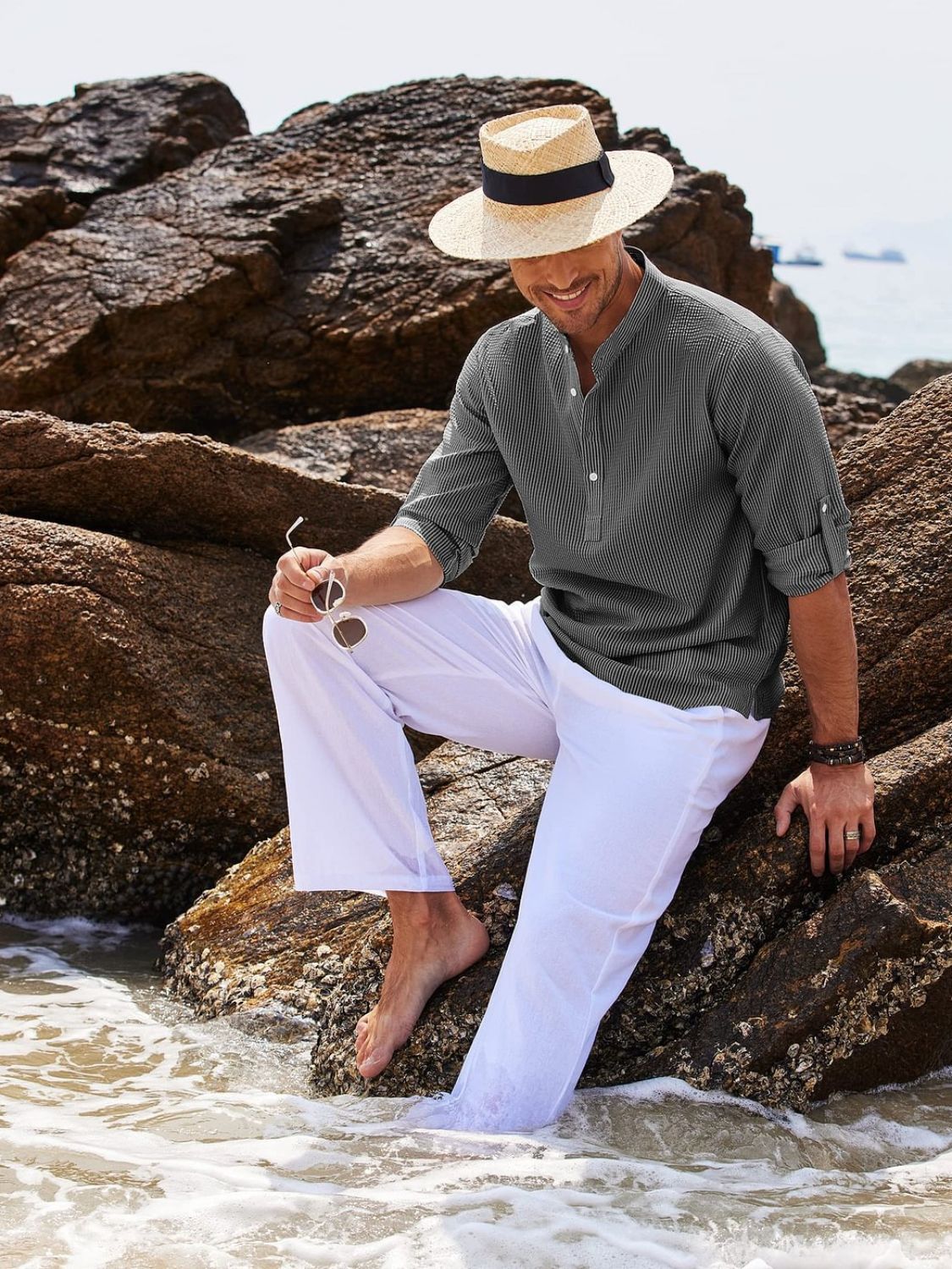Half Button Long Sleeve Shirt