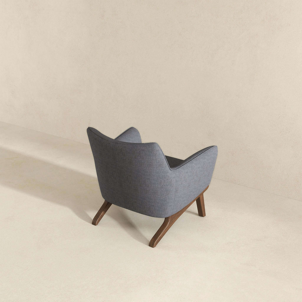 New Design Brayden Mid Century Modern Grey Linen Armchair with Solid Wood Frame and Padded Seat for Home Office 32.5'H x 30'W x 30'D