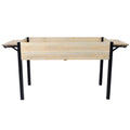 Raised Garden Bed with Metal Legs and Folding Storage Shelf for Outdoor Patio, Deck, Balcony