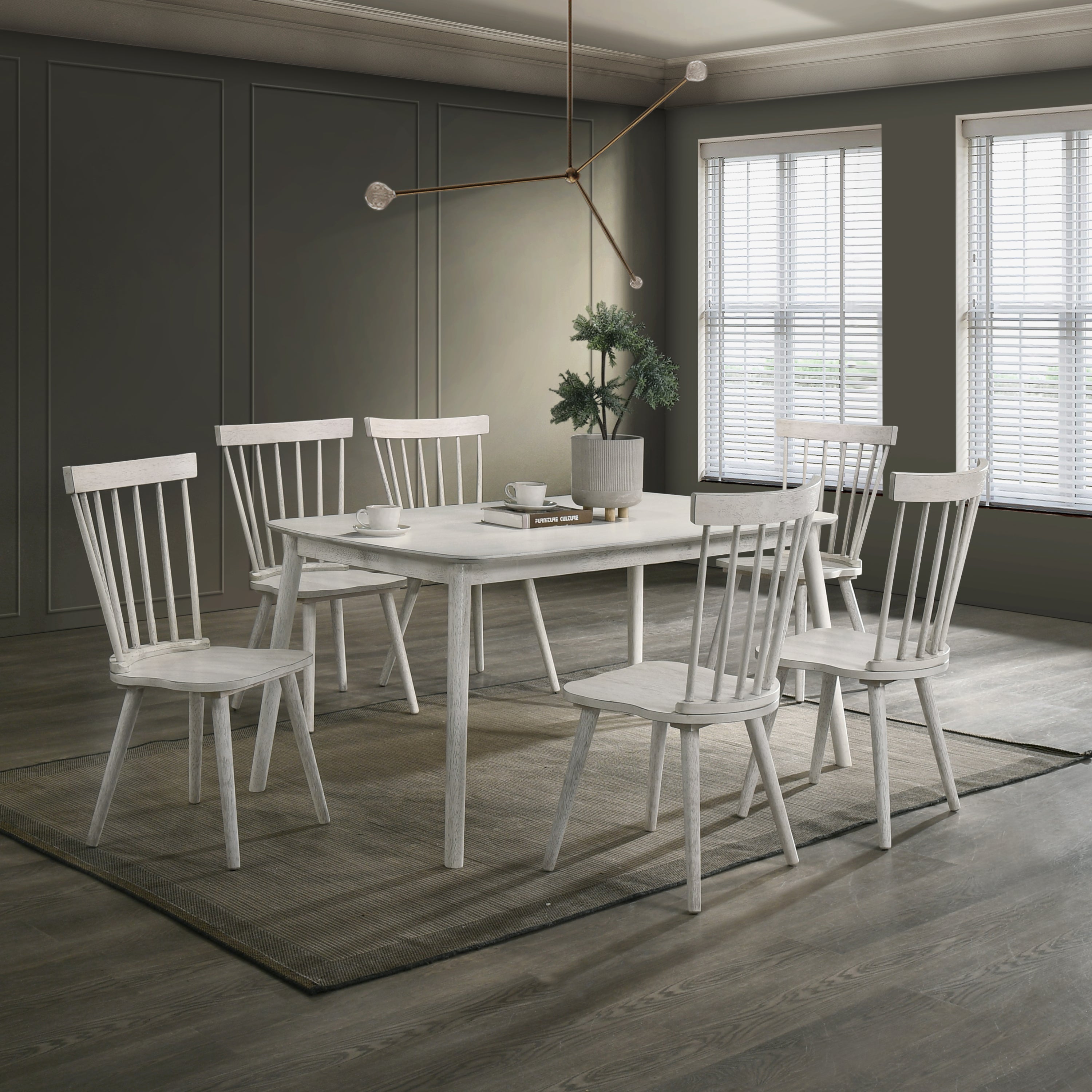2-Piece Rustic Dining Side Chair Set, Solid Wood Frame, Farmhouse Modern Design, Easy Assembly