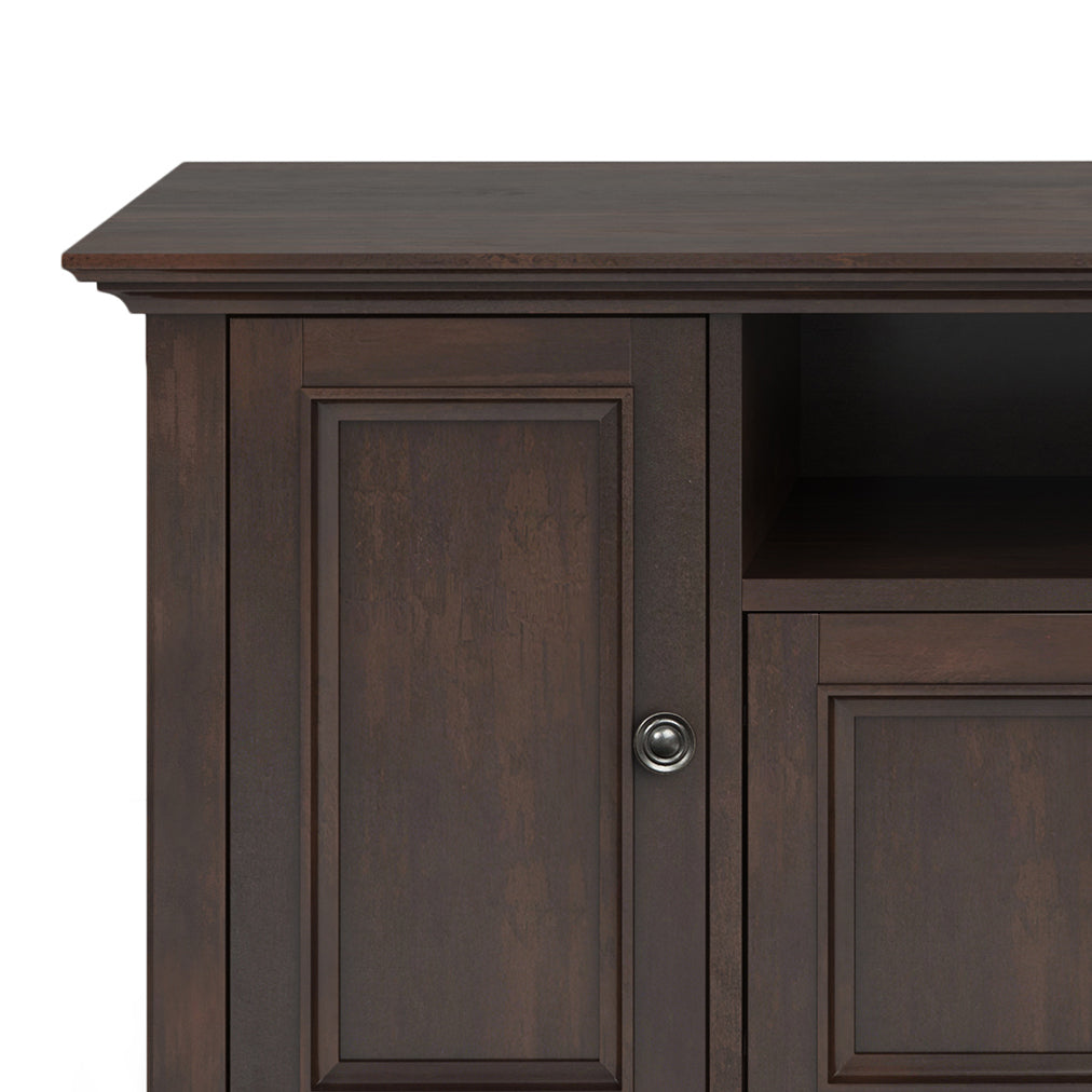 Amherst 72 inch Solid Wood TV Media Stand in Brunette Brown