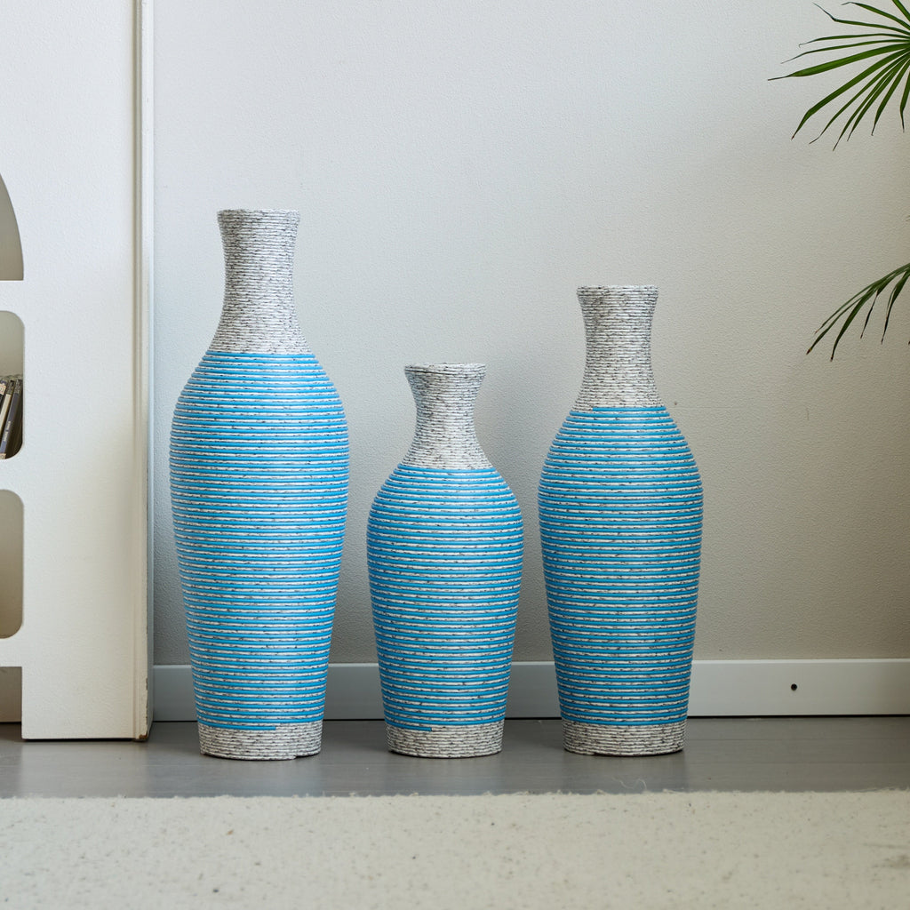 Desktop Vase, Brown Decorative Floor Vase, Classic and Neat Floor Vase, High Independent Flower Stand, Artificial Vine Vase, PVC Floor Vase, Home Decoration Flower Stand Set of 3 pieces