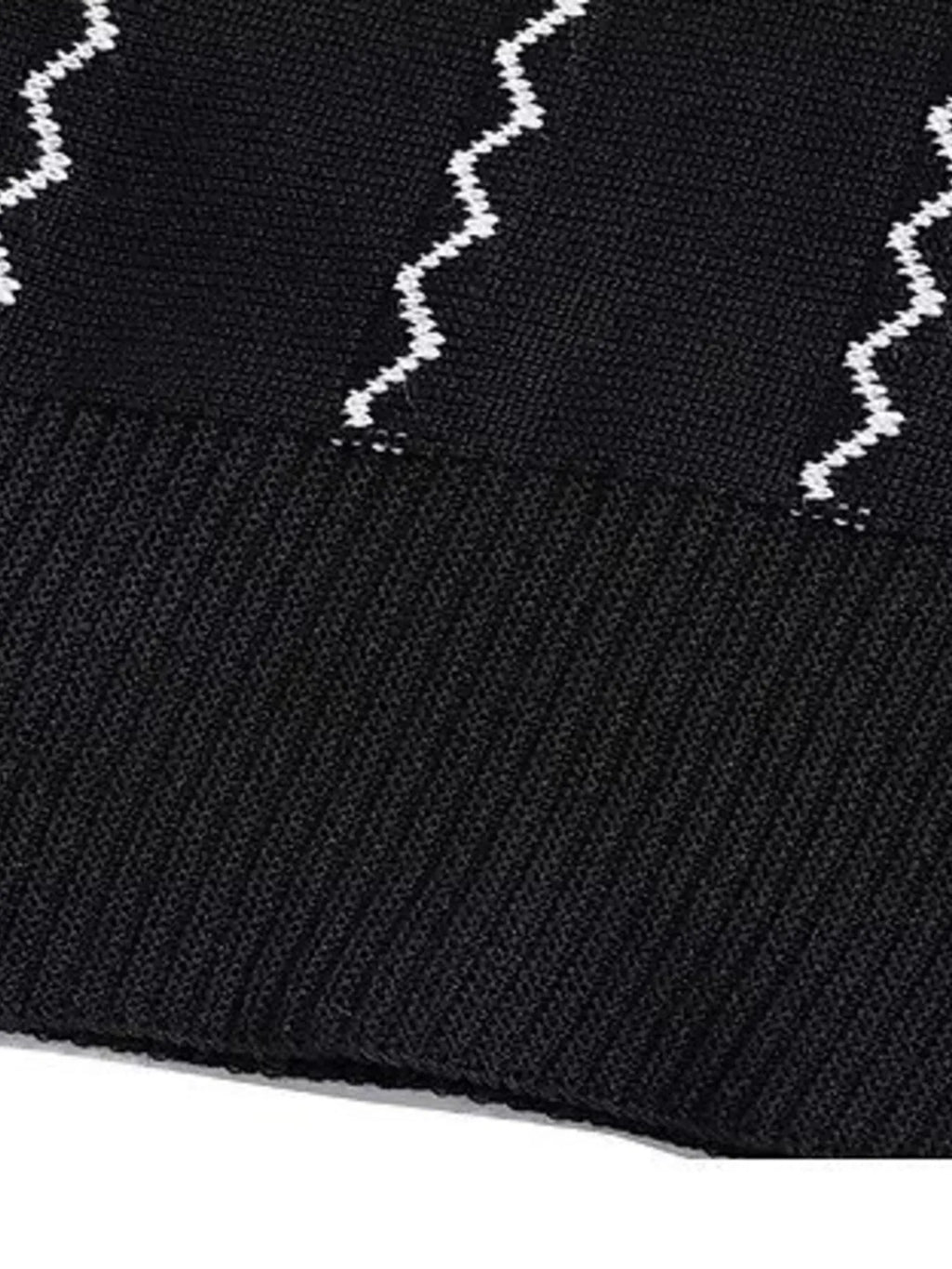 Zigzag Striped Knit Polo Plus Size