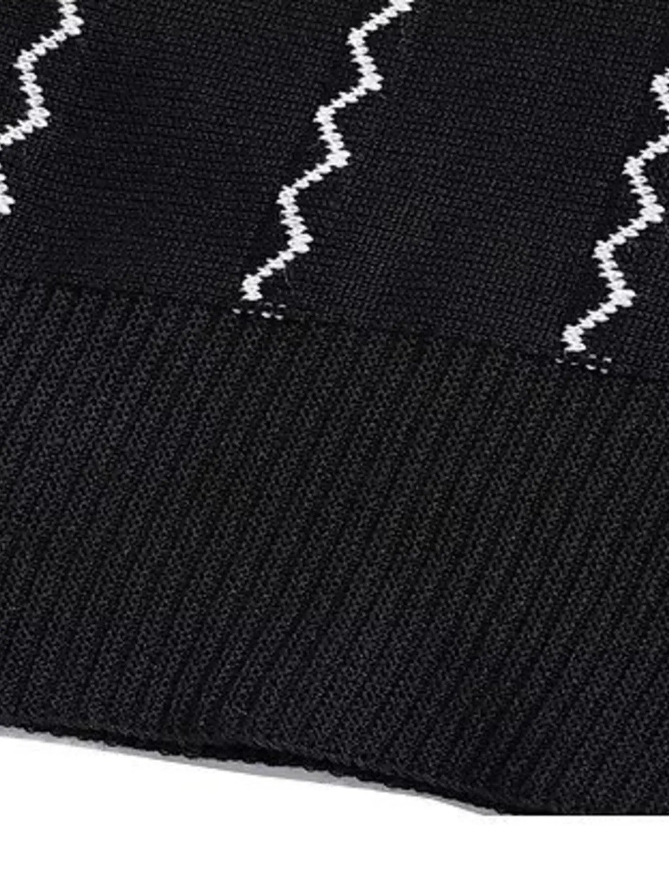 Zigzag Striped Knit Polo Plus Size