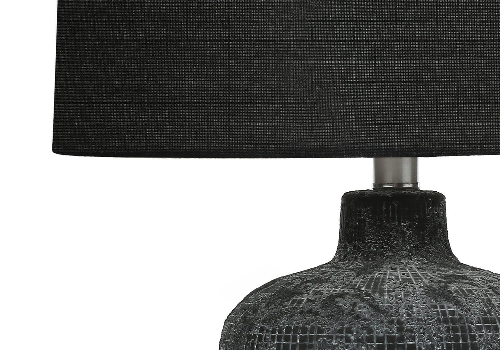 Lighting, Table Lamp, 24'h, Black Ceramic, Black Shade, Contemporary
