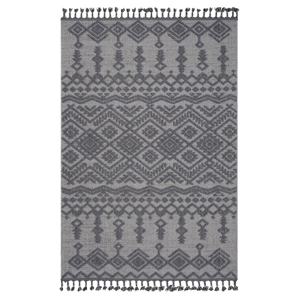 8X10 White/Gray /Traditional Indoor/Outdoor Area Rug