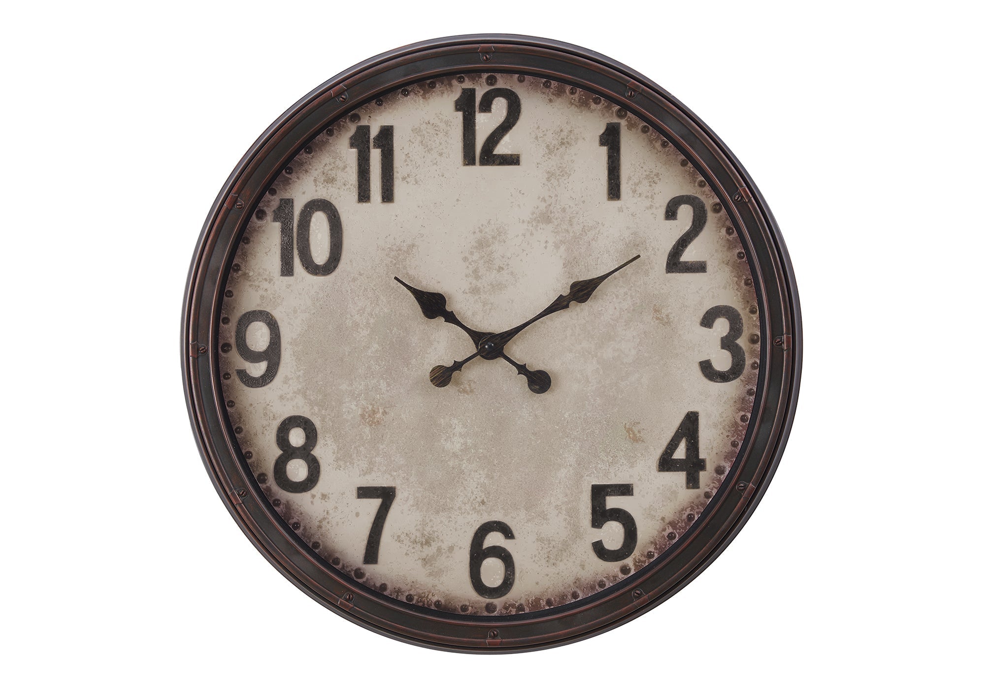 Clocks, 20' Round, Wall Clock, Antique Brown, Transitional