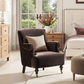 Eloise 30' Pleated Sock Arm Accent Armchair Deep Brown Performance Velvet