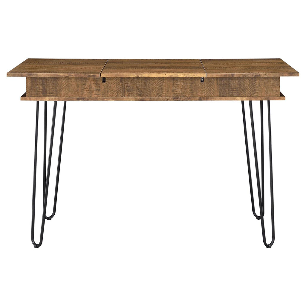 Rustic Amber Writing Desk with 4 Hidden Storages