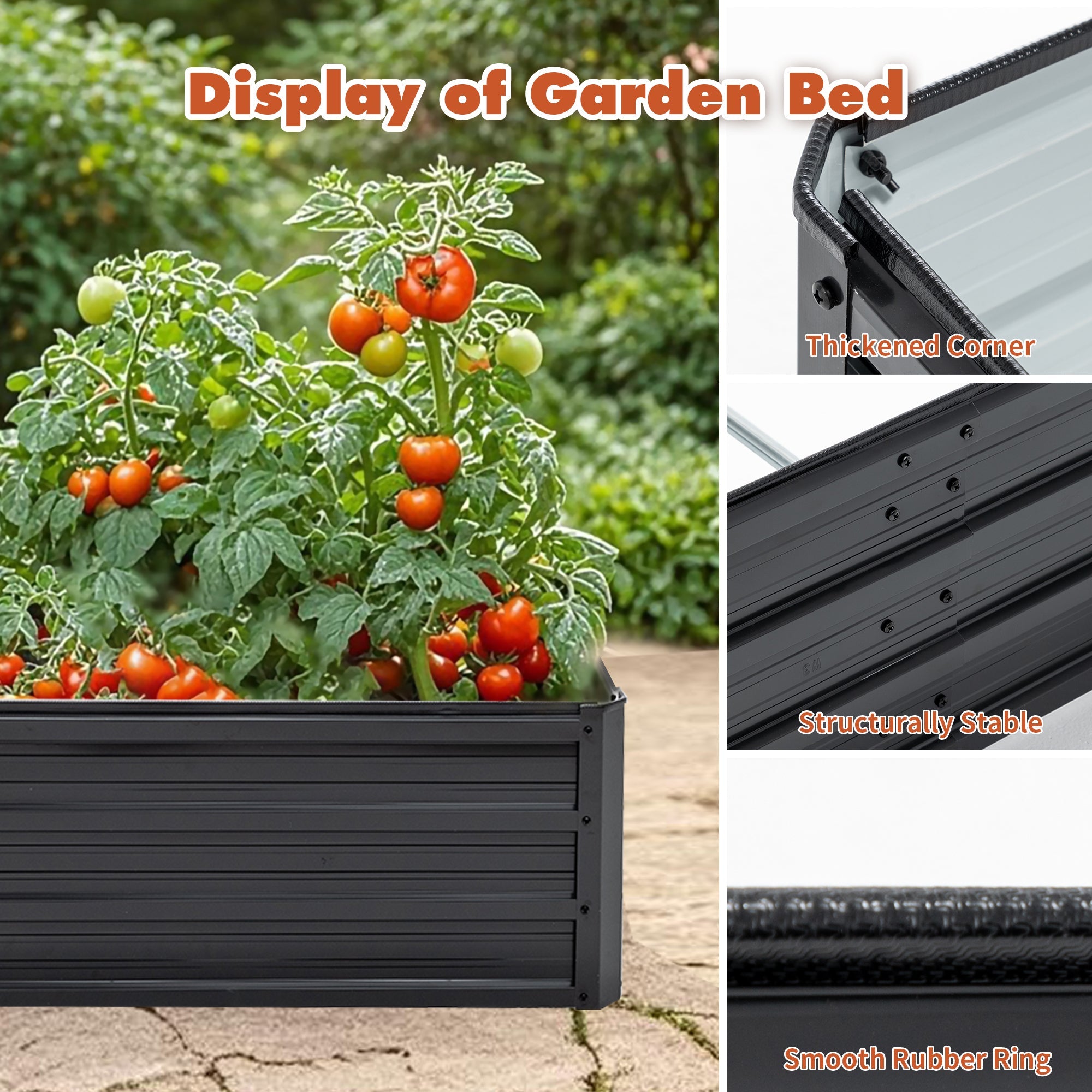 Galvanized Raised Garden Beds Outdoor // 8×4×1 ft Planter Raised Beds for Gardening, Vegetables, Flowers // Large Metal Garden Box