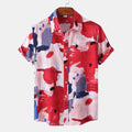 Abstract Print Short Sleeve Button-Up Shirt