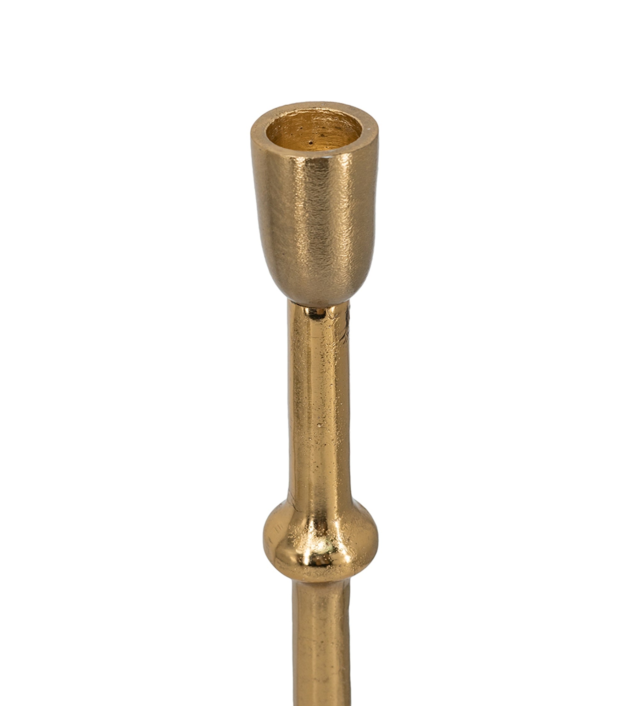 D5x19' Slender Aluminum Taper Candle Holder with Bead Accents, Bronze