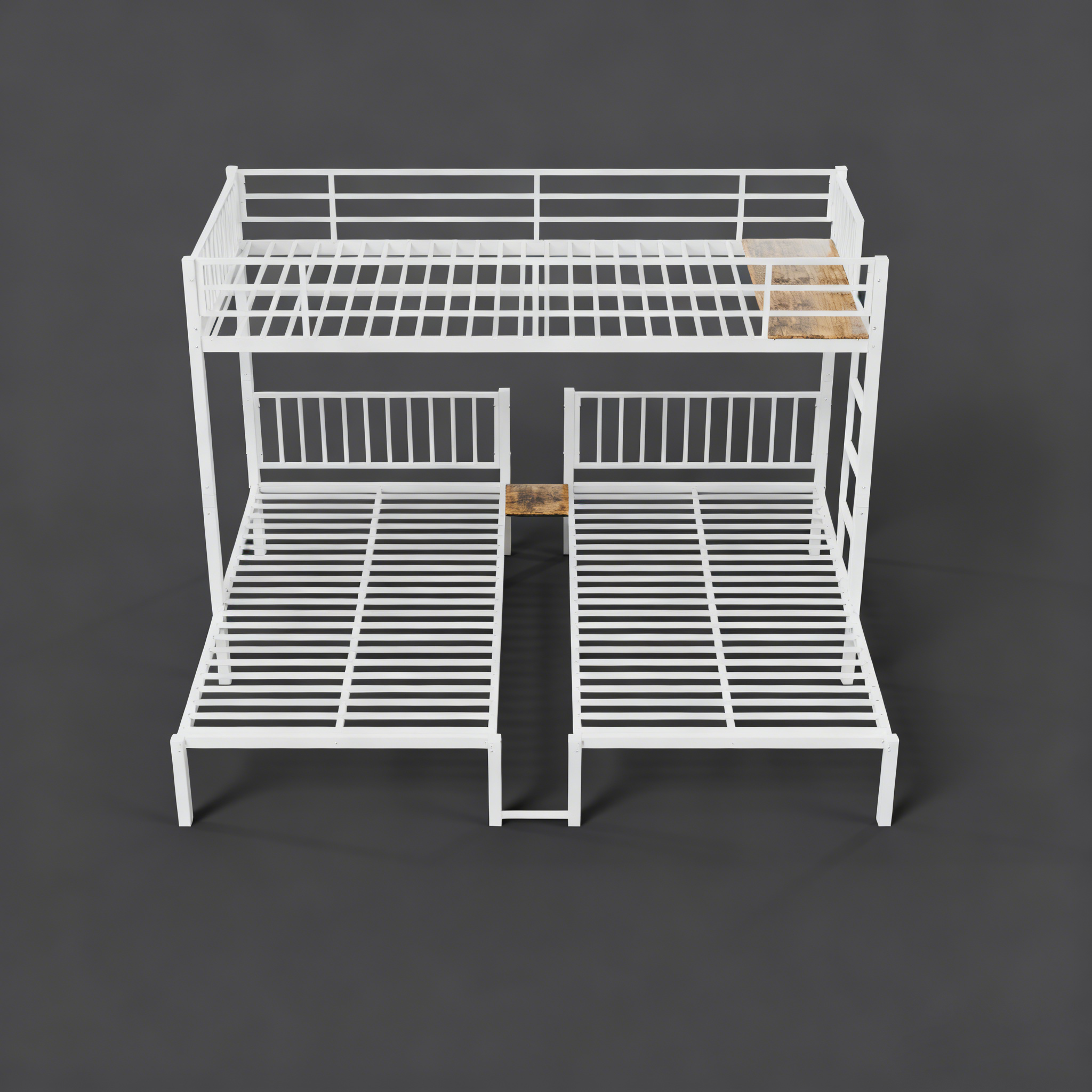 Triple Bunk Bed for Kids,3 Bed Bunk Beds for 3,Metal Triple Bunk Beds,Separates Into 3 Twin Beds,Noise Reduced Structure,White