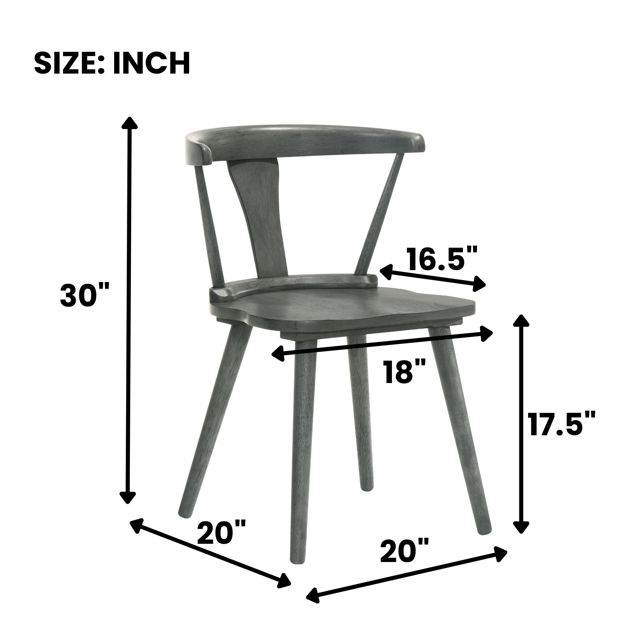 [Set of 2] Rustic Farmhouse Dining Chairs, Solid Wood Side Chairs for Kitchen & Dining Room, Easy Assembly