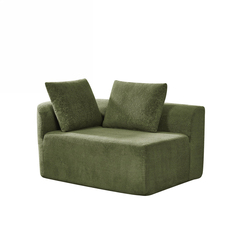 116' Modern Curved Sectional Sofa with High-Density Fully Compressed Sponge and Chaise Lounge, Pearl Upholstery, 2-Piece Set, Fully Assembled Right Hand Facing, Perfect for Living Room, Lounge