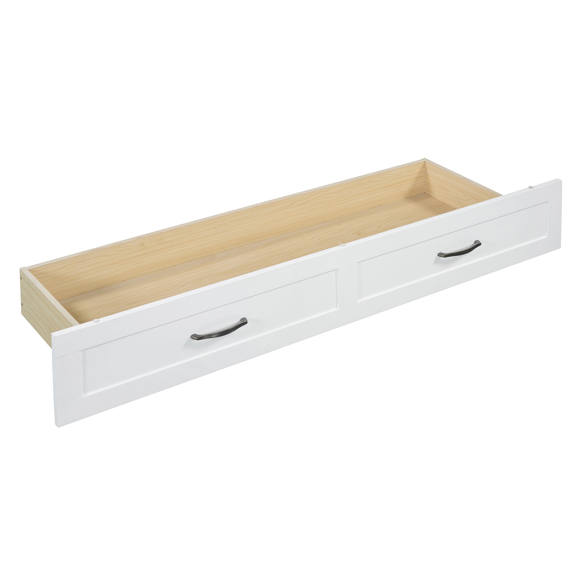 Queen Size Murphy Bed with Large Drawers, White